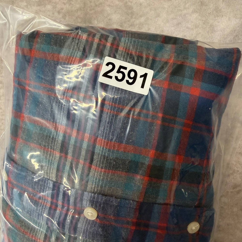 Ralph Lauren Blaire Mens Large Blue Red Plaid Flannel Button Down Shirt Cotton - Picture 8 of 8